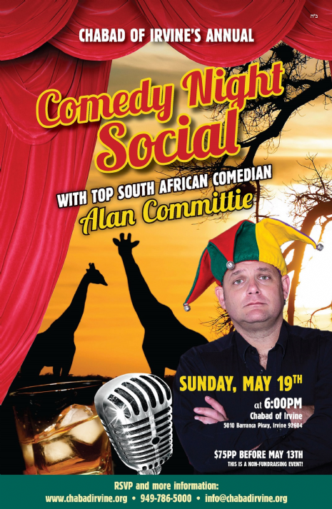 South African Comedy Night Social | Event Reservations | Chabad of Irvine